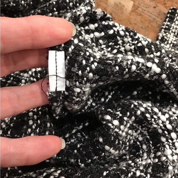 Zara Black and White Plaid sweater/ poncho - Picture 8 of 8
